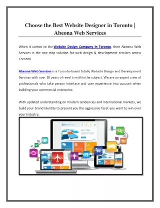choose the best website designer in toronto
