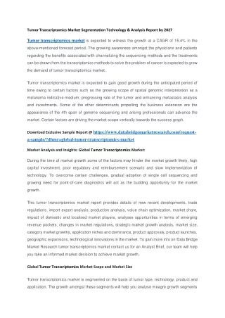 tumor transcriptomics market segmentation