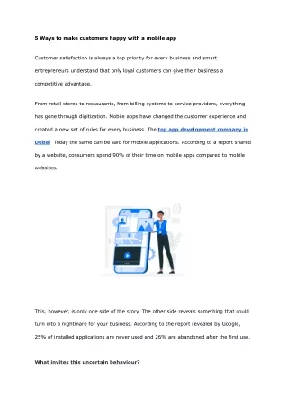 5 ways to make customers happy with a mobile app