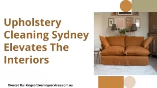 Upholstery Cleaning Sydney Elevates The Interiors