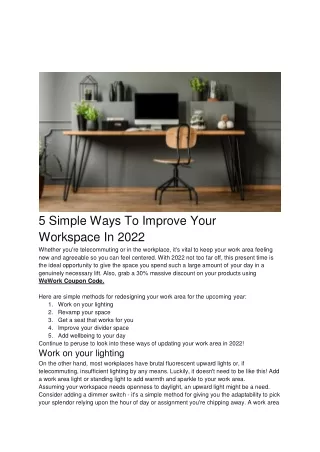 5 simple ways to improve your workspace in 2022