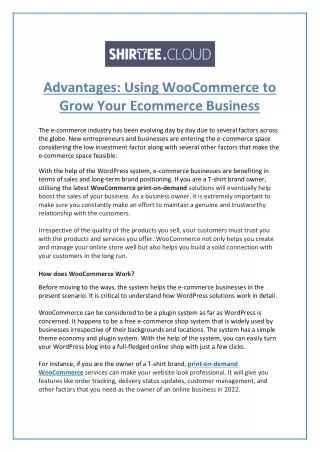 advantages using woocommerce to grow your