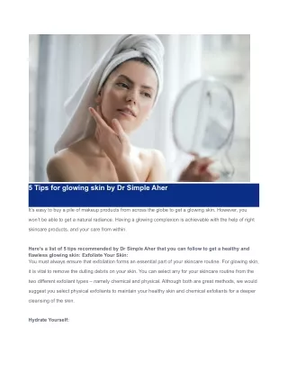 5 tips for glowing skin by dr simple aher