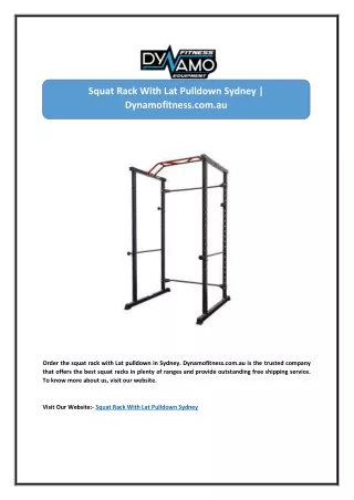 squat rack with lat pulldown sydney dynamofitness