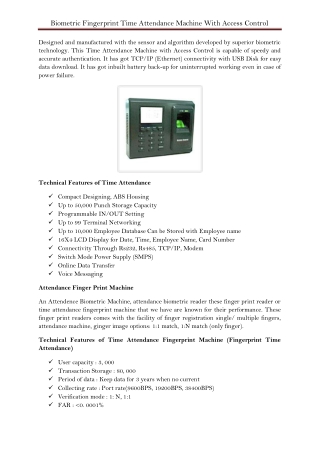 biometric fingerprint time attendance machine