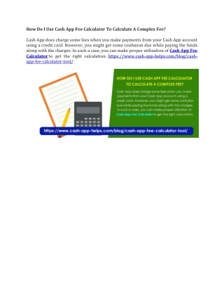 how do i use cash app fee calculator to calculate