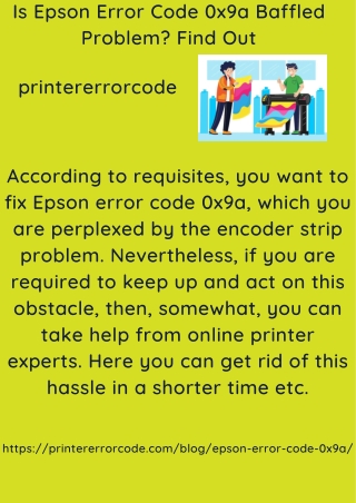 Is Epson Error Code 0x9a Baffled Problem Find Out