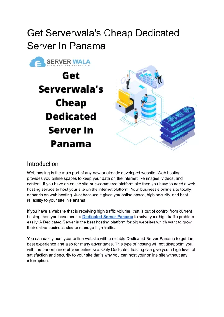 get serverwala s cheap dedicated server in panama