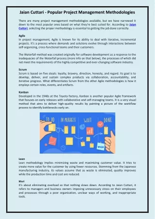 jaian cuttari popular project management