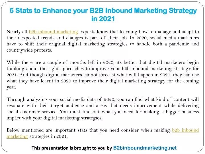 5 stats to enhance your b2b inbound marketing