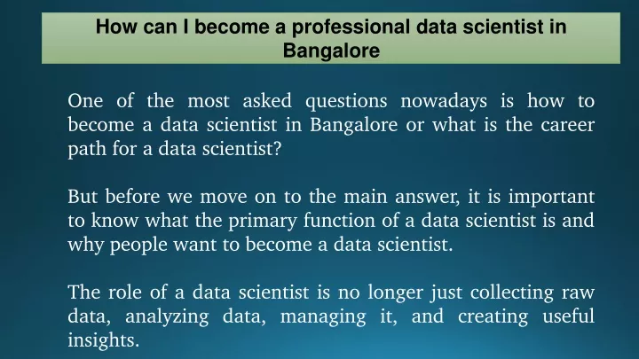 how can i become a professional data scientist