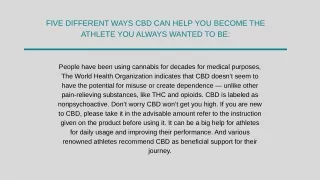 five different ways cbd can help you become