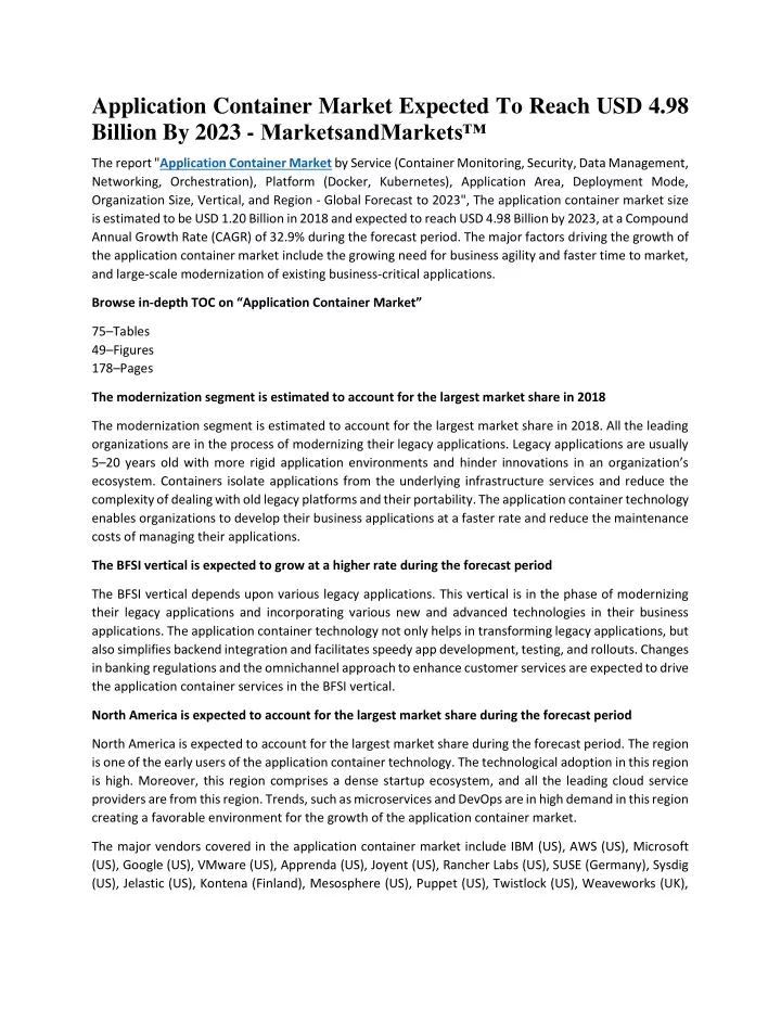 application container market expected to reach