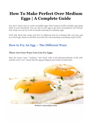 how to make perfect over medium eggs a complete