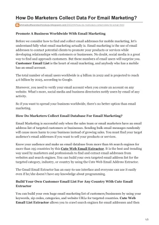 how do marketers collect data for email marketing