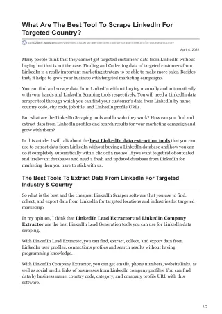 what are the best tool to scrape linkedin