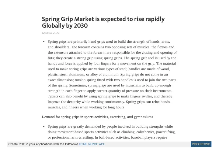 spring grip market is expected to rise rapidly