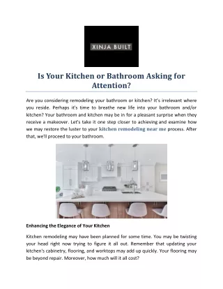 Is Your Kitchen or Bathroom Asking for Attention