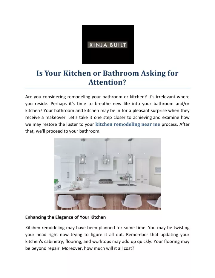 is your kitchen or bathroom asking for attention