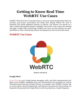 getting to know real time webrtc use cases