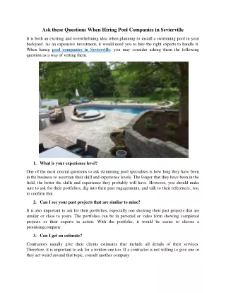 ask these questions when hiring pool companies