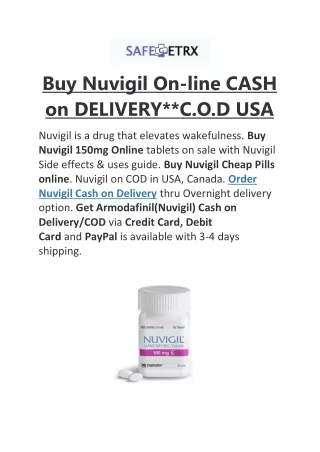 Buy Nuvigil On-line CASH on DELIVERY**C.O.D USA