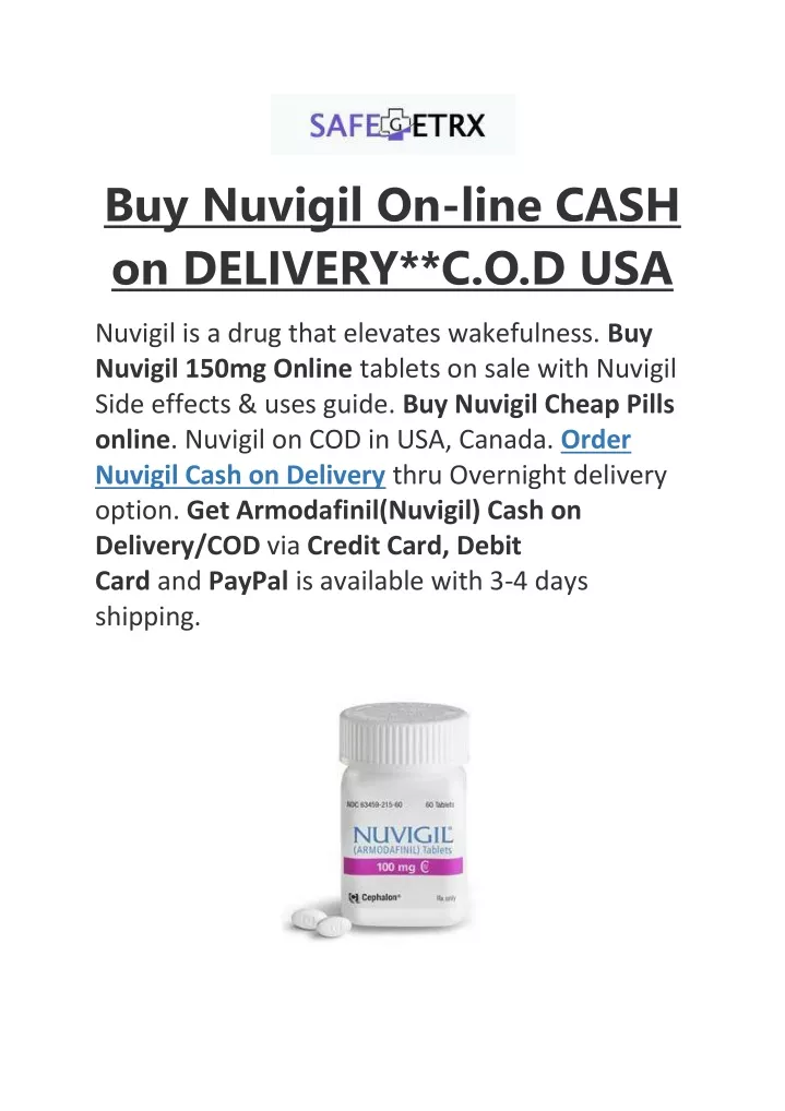 buy nuvigil on line cash on delivery c o d usa