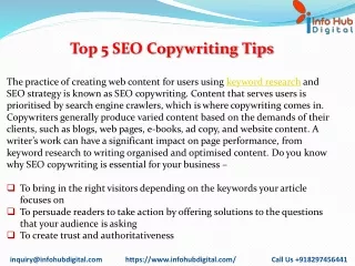 top 5 seo copywriting tips