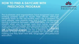 how to find a daycare with preschool program