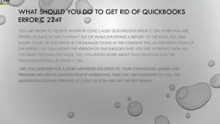 what should you do to get rid of quickbooks error c 224