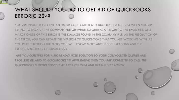 what should you do to get rid of quickbooks error c 224