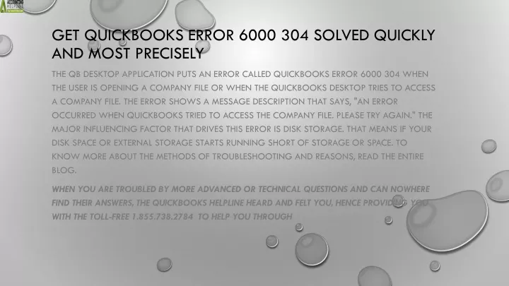 get quickbooks error 6000 304 solved quickly and most precisely