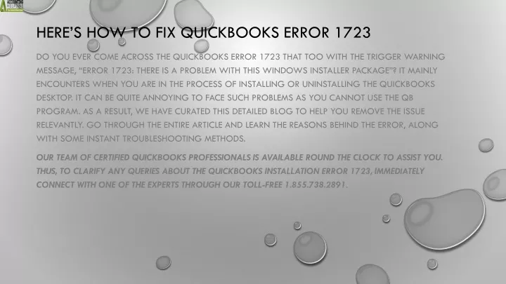 here s how to fix quickbooks error 1723