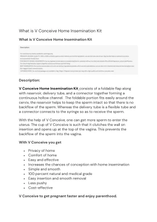 what is v conceive home insemination kit