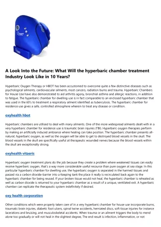a look into the future what will the hyperbaric