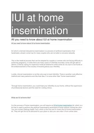 iui at home insemination