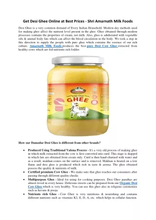 Get Desi Ghee Online at Best Prices in Dholpur Rajasthan