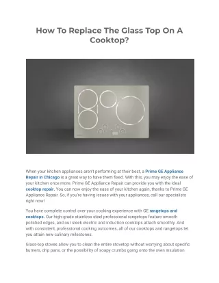how to replace the glass top on a cooktop
