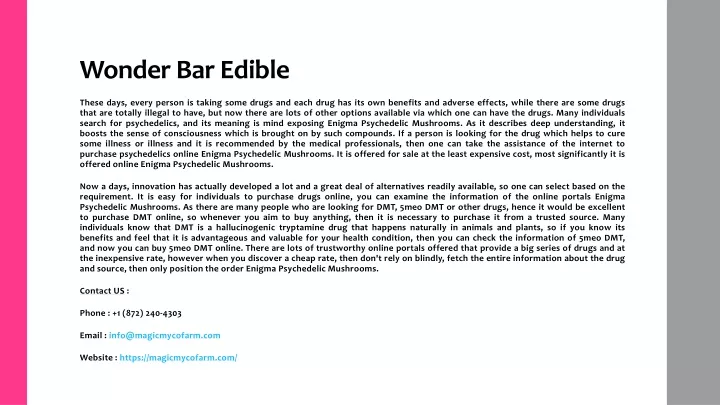 wonder bar edible