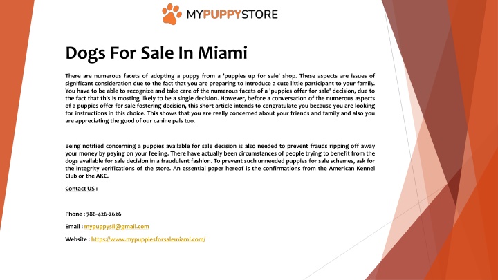 dogs for sale in miami