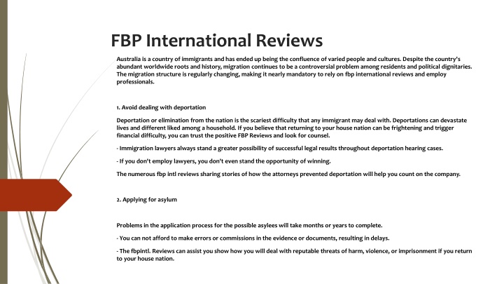 fbp international reviews