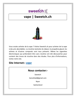 vape | Sweetch.ch