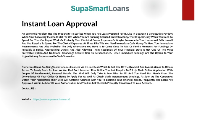 instant loan approval