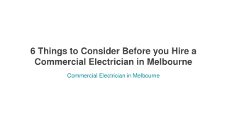 commercial electrician in Melbourne