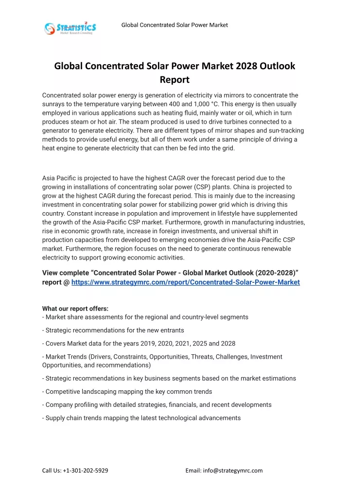 global concentrated solar power market