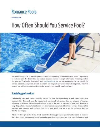 How Often Should You Service Pool?