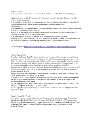market overview global aluminium market expected