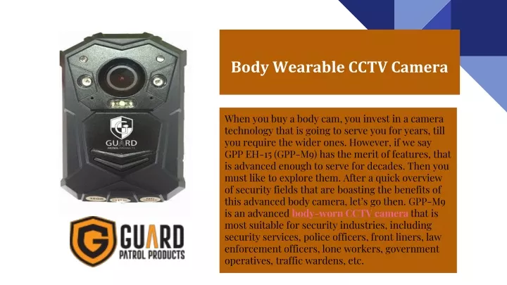 body wearable cctv camera