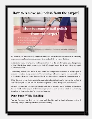 how to remove nail polish from the carpet