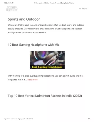 #1 Best Sports and Outdoor Products Reviews & Buying Guides Website